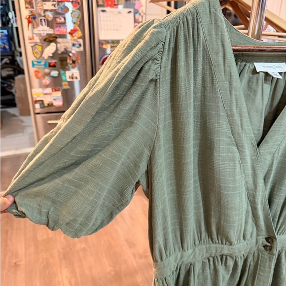 Elegant Olive Green Women's Dress - Picture 5 of 11